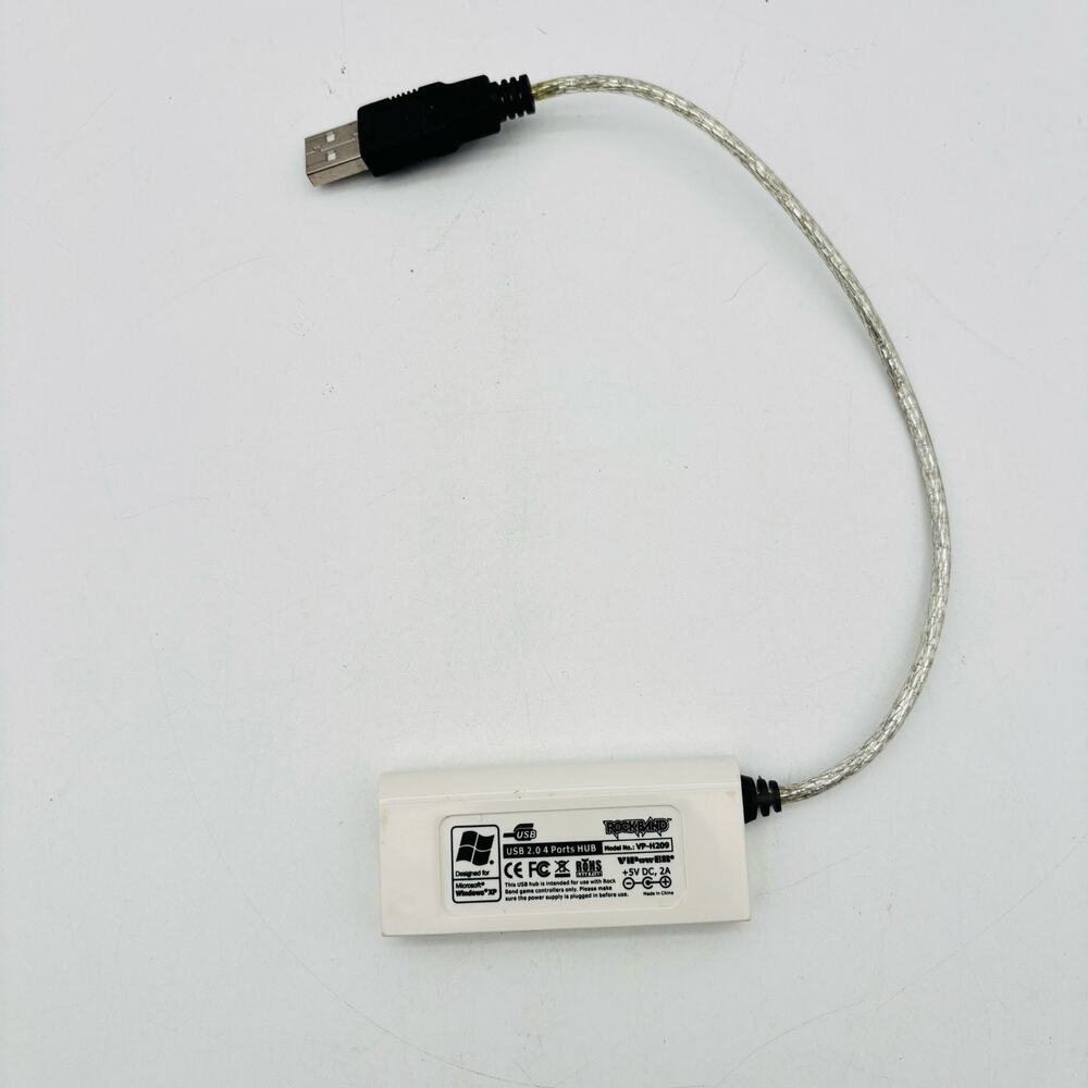 Rock Band ViPowER 4 Port Hub USB 2.0 Dongle VP-H209B Xbox 360 Wii PS2 PS3 OEM